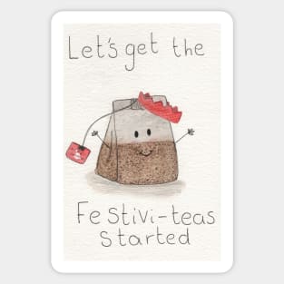 Let's get the festivi-teas started Christmas watercolour Sticker